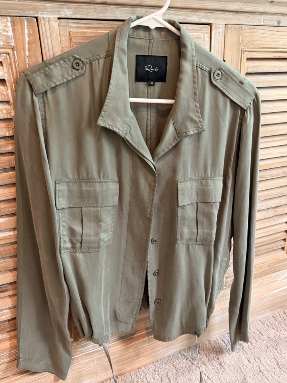 Rails Rowen Utility Jacket Sage Green Military Cargo Style XS